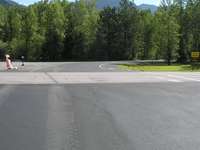 This picture of Swan Lake Campground shows our grade control and tie-in to existing Hwy 83.