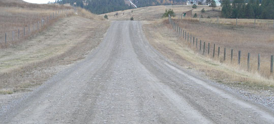 Montana gravel road built by AGC, Inc.